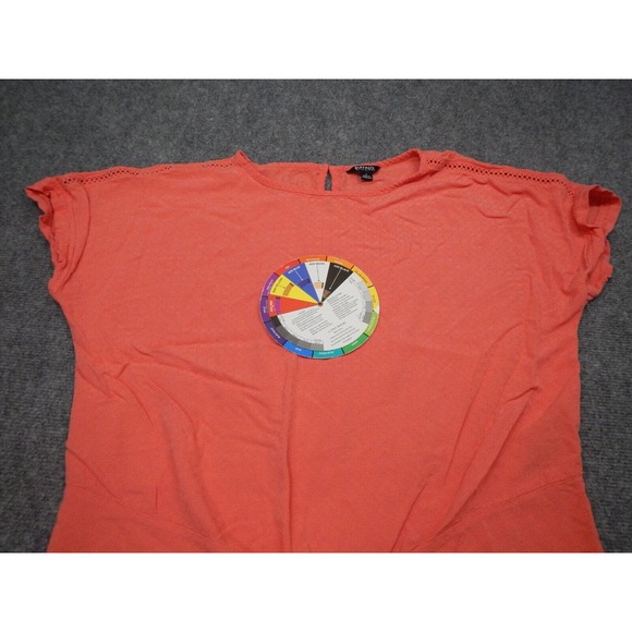 Buffalo David Bitton Top Women's Large Red Tie-Off Open Knit Shoulder Cap Sleeve - Picture 3 of 10